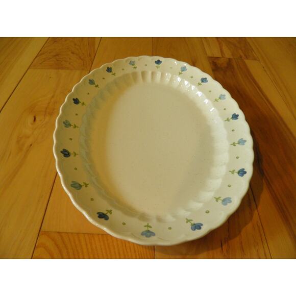 Vernon Ware by Metlox Platter 13 1/2” True Blue hand Painted Vintage - Picture 6 of 10